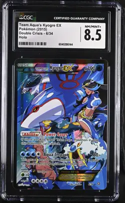 CGC 8.5 Team Aqua's Kyogre EX 2015 Double Crisis 6/34 Holo Pokemon Card - Image 1