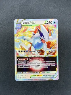 Pokemon TCG Lugia VSTAR 139/195 SWSH Silver tempest Holo Ultra Rare Card - Image 1
