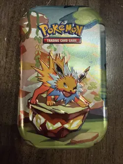 *EMPTY* Pokemon Prismatic Mini Tin - Jolteon - COIN+ART CARD. NO PACKS! - Image 1