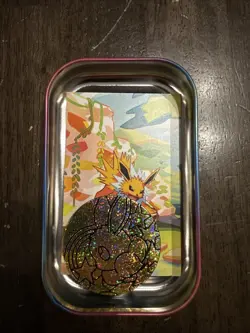 *EMPTY* Pokemon Prismatic Mini Tin - Jolteon - COIN+ART CARD. NO PACKS! - Image 3
