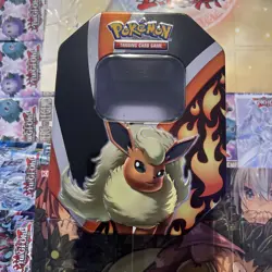 POKEMON TRADING CARD GAME FLAREON V TIN-EMPTY!! No Cards!! Storage!! - Image 1