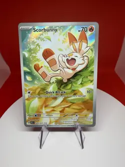 Pokemon Scorbunny Full Art ASC EN 225/217 Basic 70 HP Holo 10+ Attack Card - Image 1