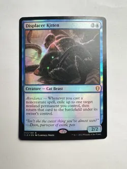 Displacer Kitten - CLB Rare Creature Blue Foil MTG - Image 1