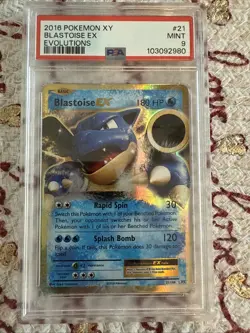 Pokemon TCG XY Evolutions Blastoise EX 21/108 PSA 9 MINT 2016 graded card - Image 1