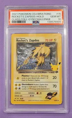 2021 POKEMON CELEBRATIONS 25TH ANNIVERSARY ROCKET'S ZAPDOS HOLO PSA 10 - Image 1