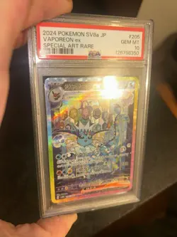 Pokemon Vaporeon ex SV8a Special Art Rare Holo PSA 10 Japanese Card - Image 3