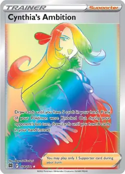 Cynthia's Ambition 178/172 Pokemon Brilliant Stars Rainbow Holo Secret Rare - Image 1