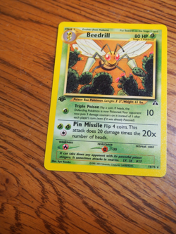 2001 Pokemon 1st edition Neo Discovery Beedrill card, near mint, mint condition - Image 1