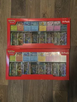 Pokemon TCG Prismatic Evolutions 8 Mini Tins Costco- Sealed, New - Lot Of 2 - Image 1