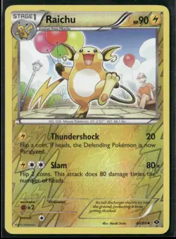 ✰ RAICHU 40/99 REVERSE HOLO UNCOMMON NEXT DESTINIES POKEMON ✰ LP - Image 2