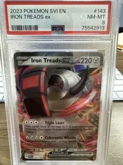 Pokemon TCG Iron Treads EX Holo Double Rare Scarlet and Violet PSA 8 - Image 1