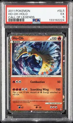 2011 POKEMON CALL OF LEGENDS #SL5 HO-OH-HOLO PSA 5 - Image 1