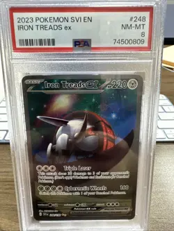 Pokemon 2023 SVI En Iron Treads #248 PSA 8 - Image 1