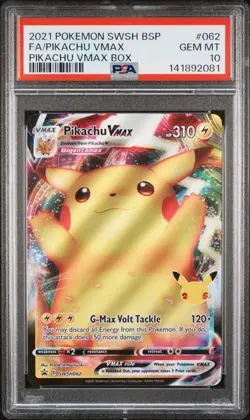PSA 10 PIKACHU VMAX SWSH062 CELEBRATIONS BLACK STAR PROMO POKEMON GEM MINT - Image 1