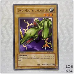 Two-Mouth Darkruler - LOB-A030 - Common 1st Edition Yugioh - Image 1