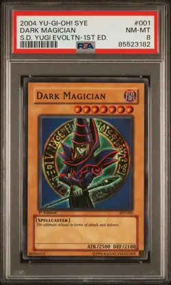Yugioh SYE-001 Dark Magician - 1st Edition Super Rare - PSA 8 (NM-Mint) - Image 1