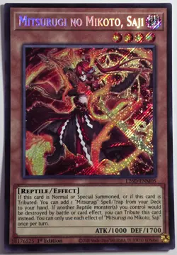 Yugioh Mitsurugi No Mikoto, Saji L26D-ENM05 Secret Rare 1st Edition - Image 1