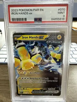 PSA 9 2023 Pokemon Paradox Rift IRON HANDS EX #070/182 - Image 1