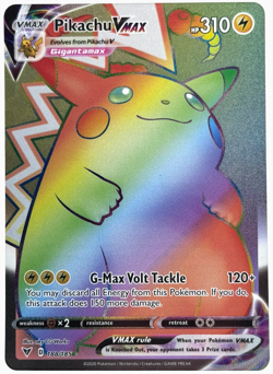 Pokemon Pikachu VMAX Vivid Voltage 188/185 Rainbow Secret Rare TCG - Image 1