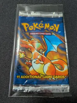 Pokemon Base Set Booster Pack Wrapper EMPTY Charizard - Image 1