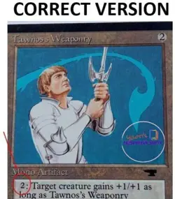 Tawnos's Weaponry Mtg MISPRINT. Activation cost symbol shadow shifted down - Image 4