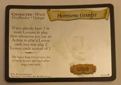 Harry Potter TCG 2001 - Hermione Granger 9/116 - Witch Card - Holo Unlimited LP - Image 1