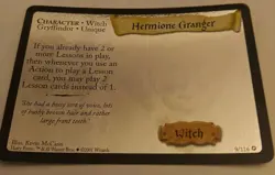 Harry Potter TCG 2001 - Hermione Granger 9/116 - Witch Card - Holo Unlimited LP - Image 2