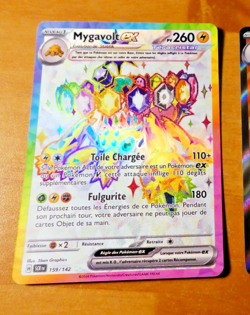 POKEMON CARD HOLO CARTE Mygavolt EX 159/142 SCR Couronne Stellaire FR TCG MINT - Image 1