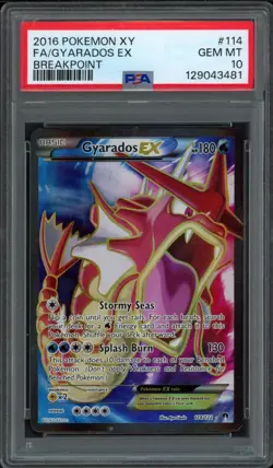 2016 Pokemon Breakpoint Gyarados EX 114/122 PSA 10 Gem Mint Full Art - Image 1