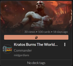 Kratos, God of War 100 PROXY Card Commander Deck - Sleeved - Image 1