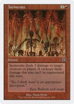 Incinerate Deckmasters Garfield vs Finkel Common NM Magic: The Gathering 14 Foil - Image 1