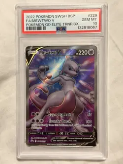 PSA 10 Mewtwo V SWSH #229 Pokemon Go Elite Trainer Box Promo - Image 1