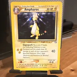 Pokemon Ampharos Neo Genesis 1/111 Holo Rare 80 HP Stage 2 Unlimited Card - Image 1