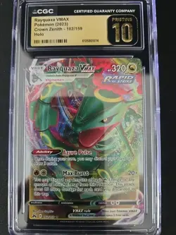 Pokemon Rayquaza VMAX Crown Zenith Full Art #102 CGC 10 Pristine - Image 1