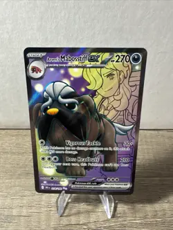 Pokemon TCG Arven's Mabosstiff EX 218/182 Sv10: Destined Rivals Ultra Rare NM - Image 1