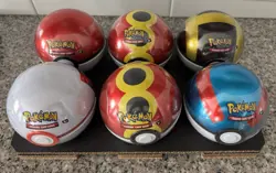 6 x Pokemon TCG Pokeball Tins - 18 Booster Packs Factory Sealed Costco - Image 1