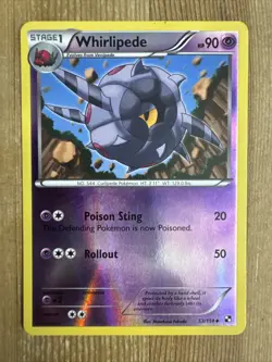 Pokemon - Whirlipede - 53/114 - Reverse Holo Black and White - VLP - Image 1