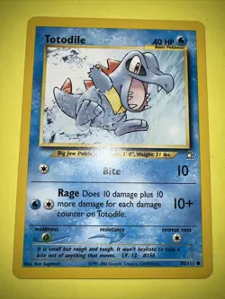 Pokemon TCG Totodile Neo Genesis 80 Regular 80/111 Common - Image 1