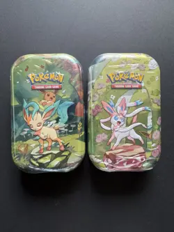 Pokemon TCG - Prismatic Evolutions - Mini Tins x2 - Sylveon + Leafeon - Sealed - Image 1