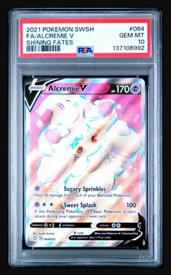 POKEMON SWORD & SHIELD SHINING FATES FULL ART ALCREMIE V 064 PSA 10 - Image 1