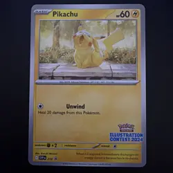 The Pokemon Company Pikachu SVP 214 60HP SV Black Star Promos Illustration Cont… - Image 1