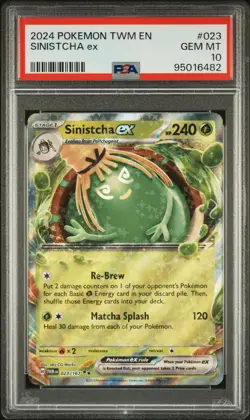 2024 POKEMON TWILIGHT MASQUERADE TWM EN #023 SINISTCHA ex - PSA 10 POP 27 - Image 1