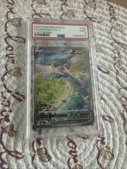 Pokemon Sword & Shield 2022 Lost Origin Aerodactyl v #180 Full Art PSA 9 Mint - Image 1