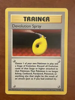 Pokemon Devolution Spray Base Set SHADOWLESS 72/102 Rare - Image 1