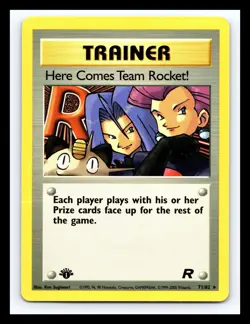 💥 2000 Pokemon 1st Edition Team Rocket Here Comes Rocket! # 71/82 Vintage - Image 1