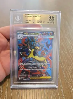 2025 Pokemon TCG Mega Lucario EX Holo #160/132 Ultra Rare BGS Gem Mint - Image 1