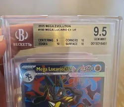 2025 Pokemon TCG Mega Lucario EX Holo #160/132 Ultra Rare BGS Gem Mint - Image 2