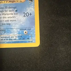 Pokemon Wartortle Promo 15/18 Southern Islands Stage 1 60 HP Kimura - Image 3