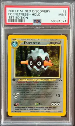 Pokemon 1st Edition Forretress 21/75 - PSA 9 MINT - Neo Discovery Vintage Holo - Image 1