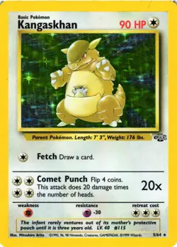 Pokemon TCG Kangaskhan Base Set Unlimited Holo 5/64 DMG - Image 1